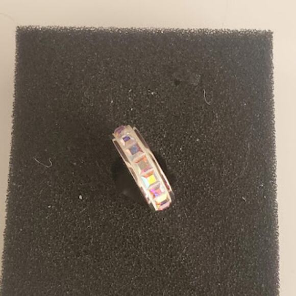 Swarovski Women's Iridescent Charm Bracelet Bead‎ Rhodium Plated Fits Chamilia - Picture 6 of 6